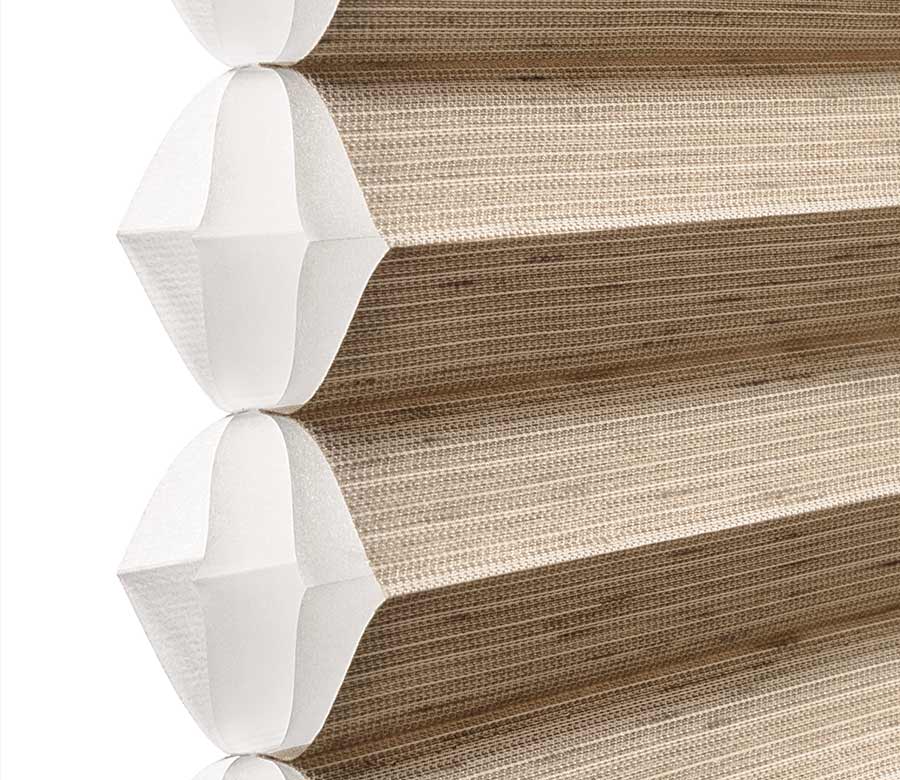 Close-up of Duette honeycomb shade cells designed to reduce heat transfer
