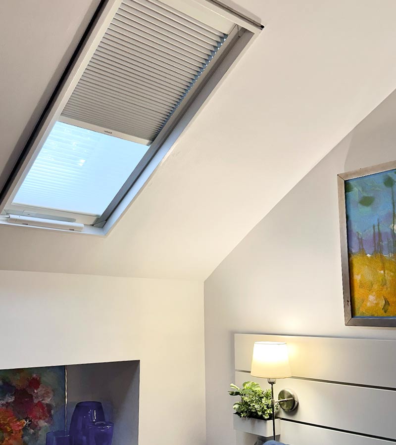 skylight shades in Toronto living room