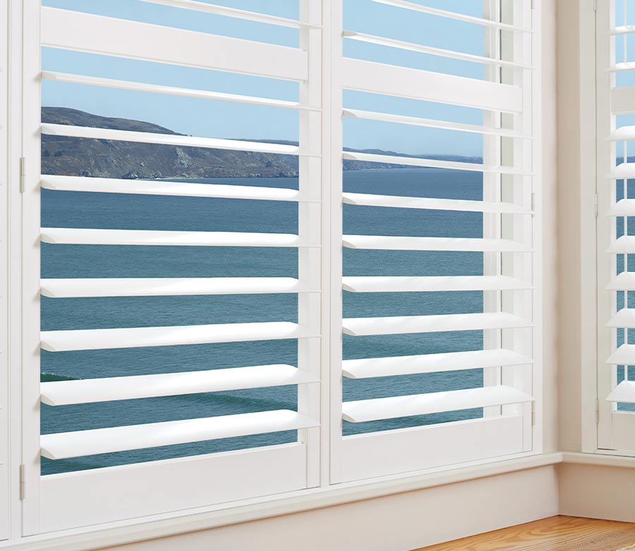 white palm beach shutters close up night and day
