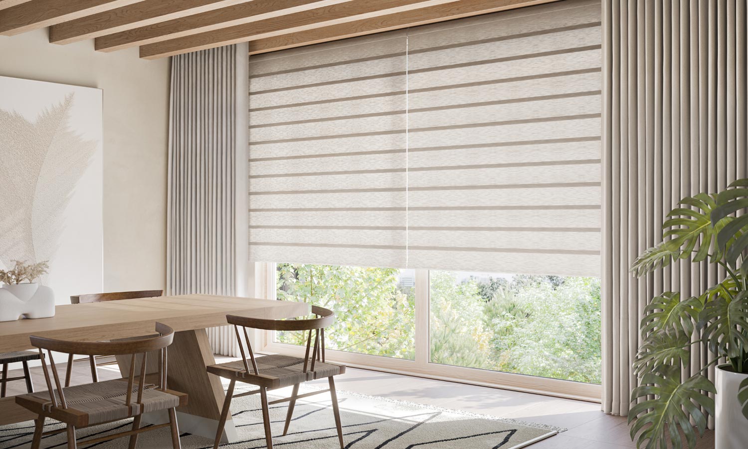roman shades in toronto dining room