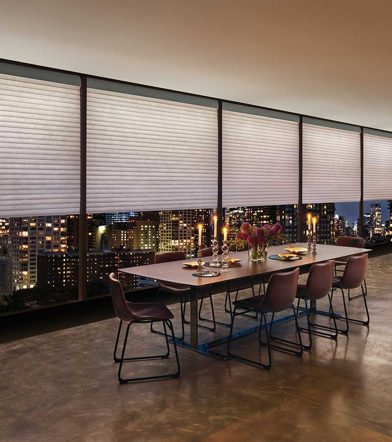 Sonnette® Cellular Roller Shades on wide windows in Toronto condo