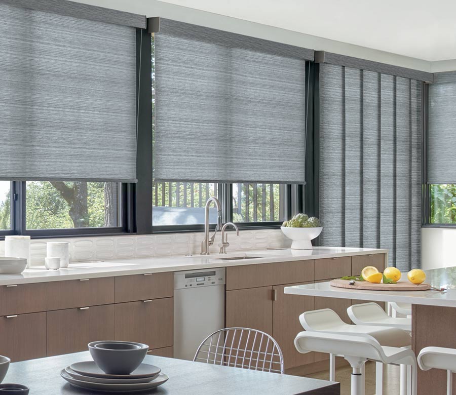 skyline-gliding-window-panels-hunter-douglas-contemporary-kitchen-grey-fabric-fabric-blinds-night-and-day-window-decor