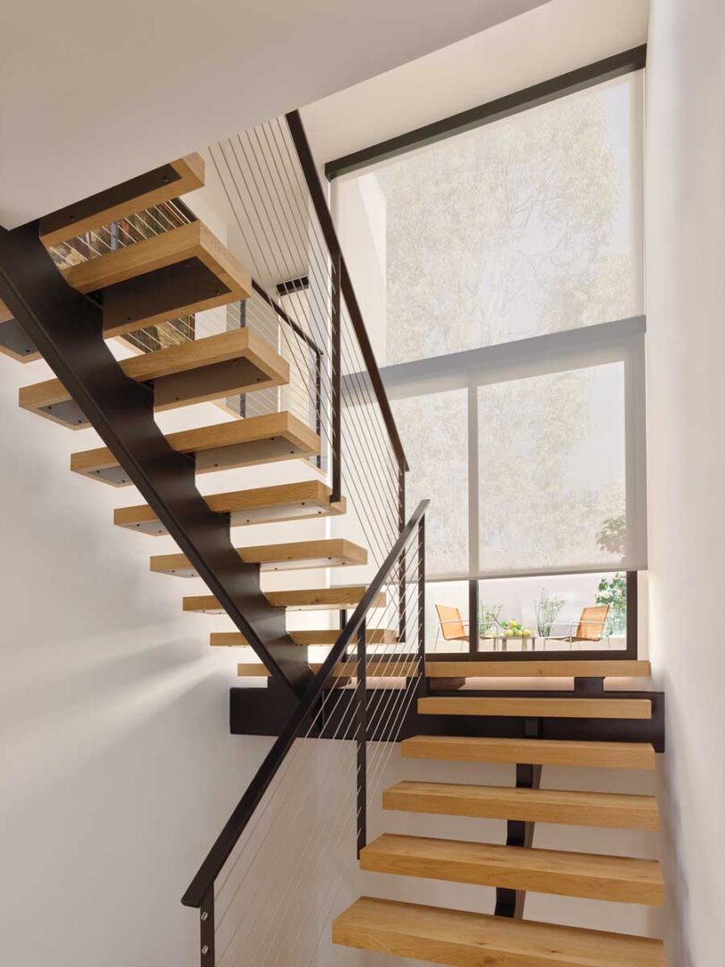 solar shades in stairway in toronto, on home