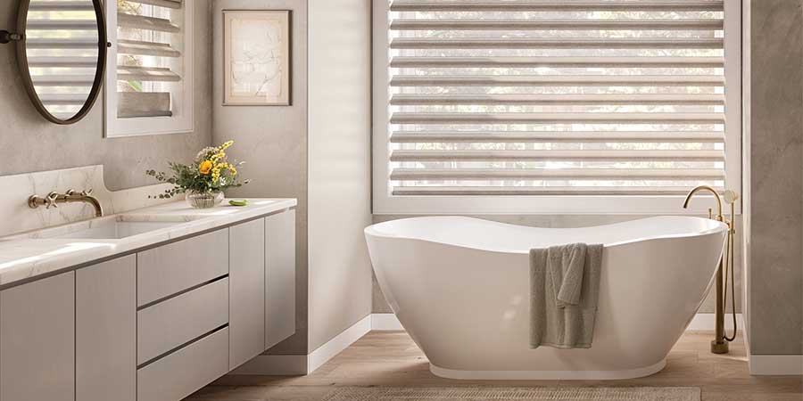 toronto canada bathroom with white shades