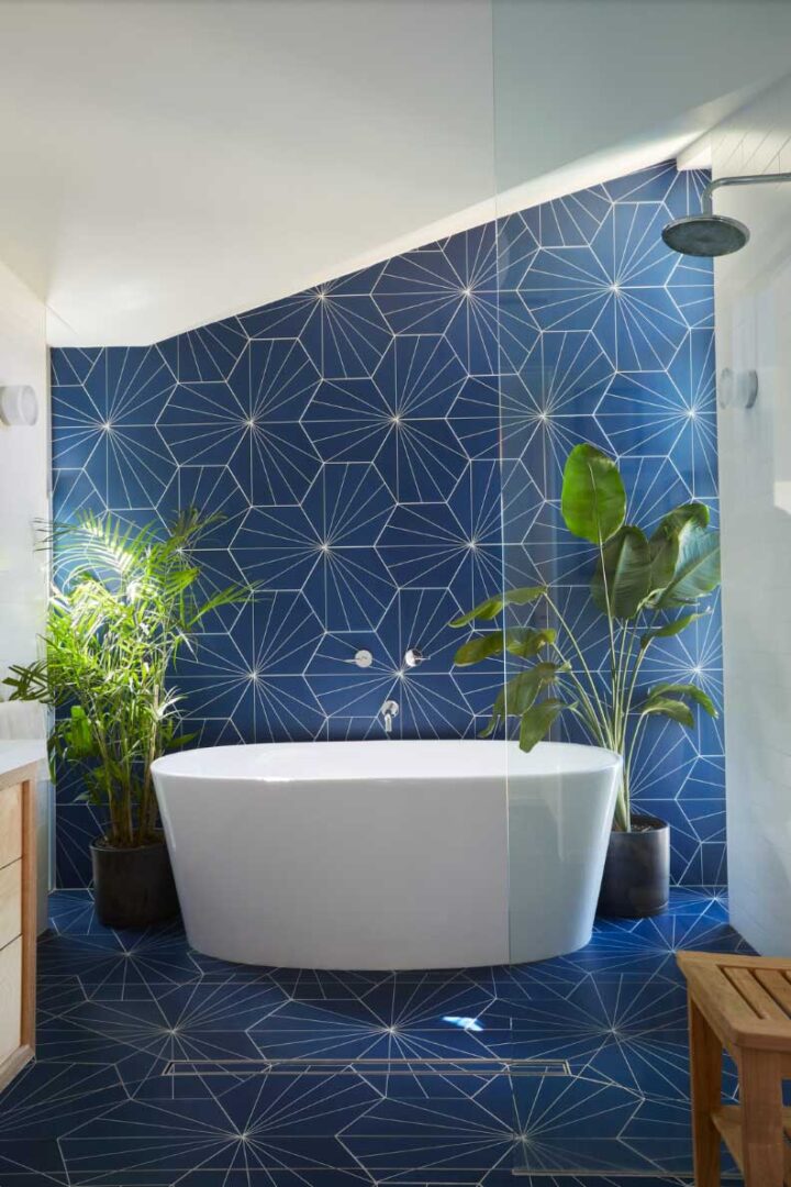 deep blue tones pantone toronto canada bathroom