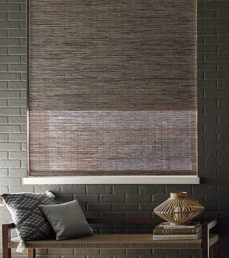 woven roman shades with dual opacity night and day room darkening