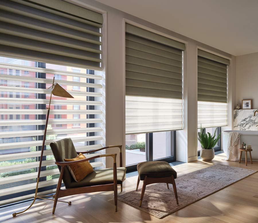 floor to ceiling pirouette window treatments