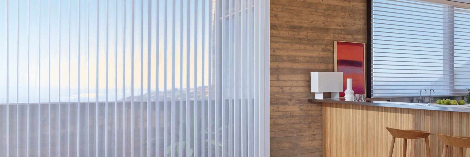 Luminette® Privacy Sheers on sliding patio doors in a Toronto home