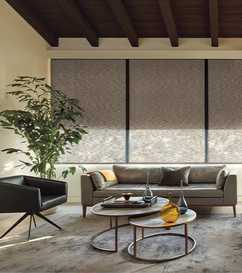 brown woven texture roller shades