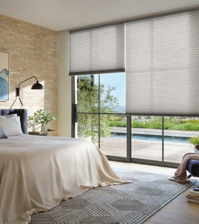 black window trim with duette honeycomb shades ontario